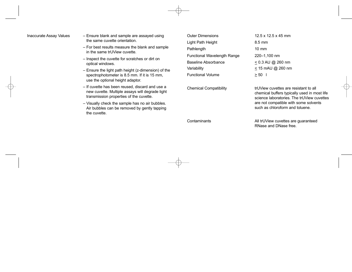 Bio-Rad trUView Cuvettes User Manual | Page 4 / 4