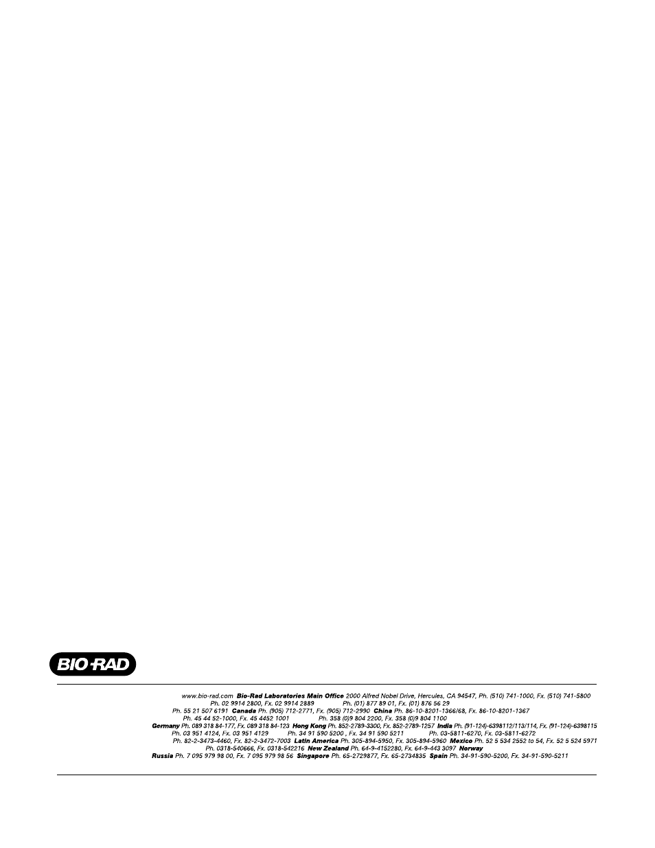 Life science group, Bio-rad laboratories | Bio-Rad VersaFluor™ Fluorometer User Manual | Page 28 / 28