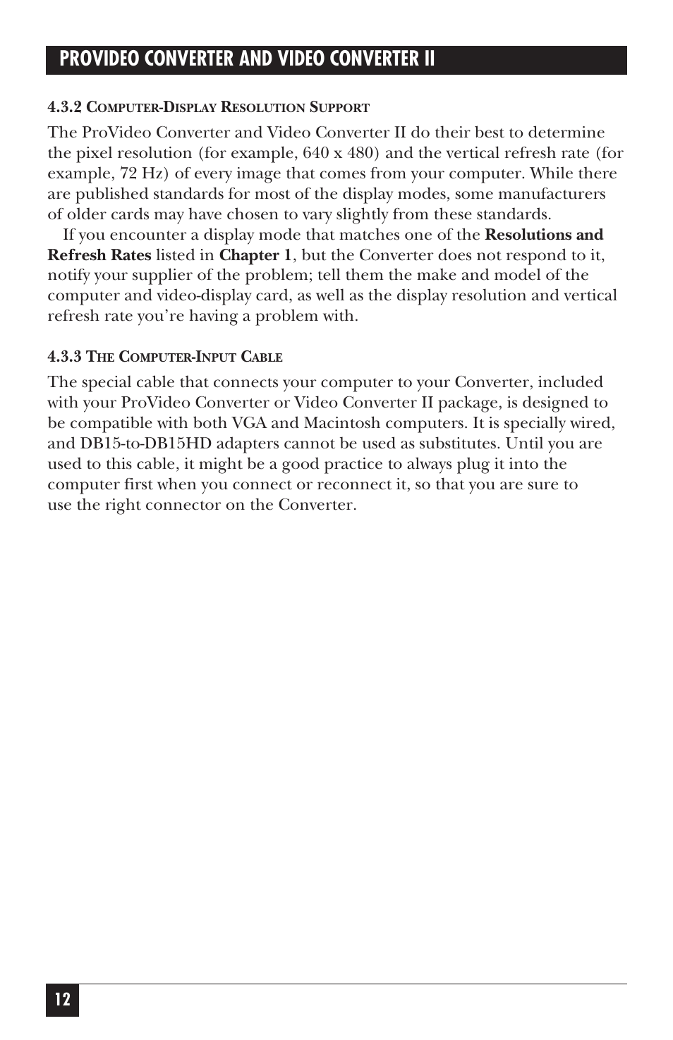Provideo converter and video converter ii | Black Box AC095A User Manual | Page 17 / 26