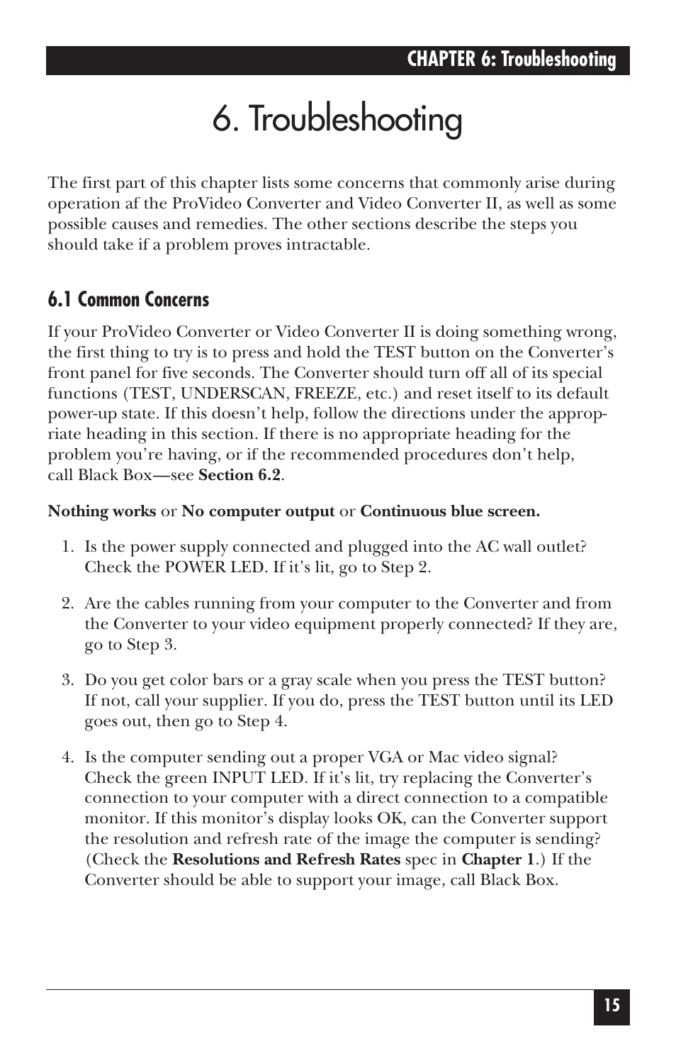 Troubleshooting | Black Box AC095A User Manual | Page 20 / 26