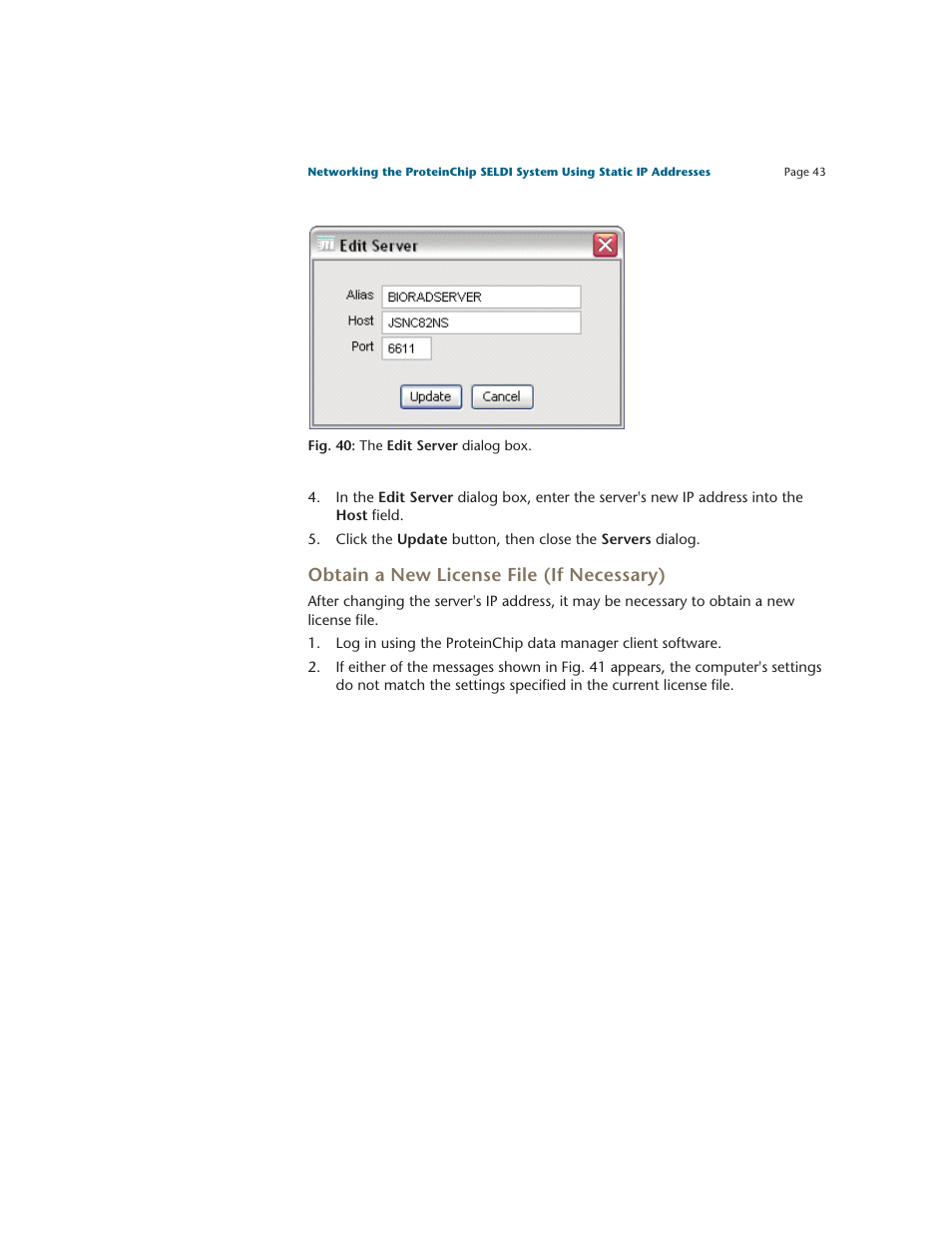 Obtain a new license file (if necessary) | Bio-Rad ProteinChip Data Manager Software User Manual | Page 48 / 58