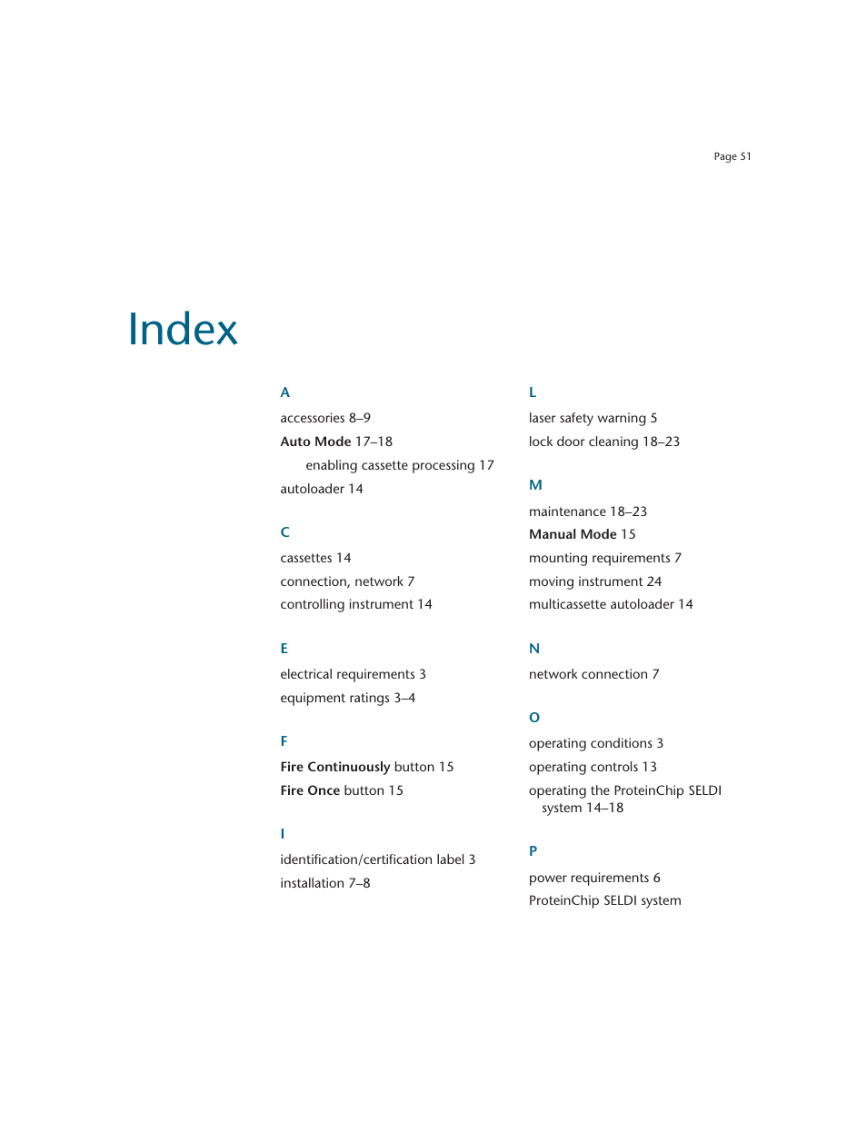 Index | Bio-Rad ProteinChip Data Manager Software User Manual | Page 56 / 58