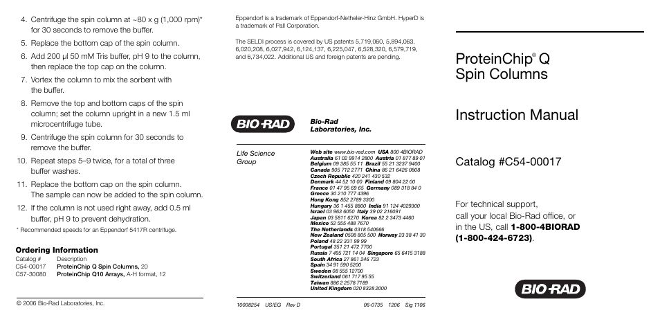 Bio-Rad ProteinChip Fractionation and Purification Products User Manual | 2 pages