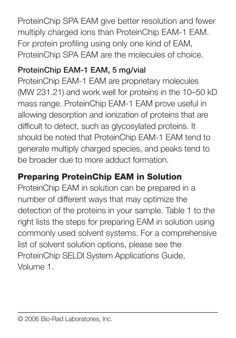 Bio-Rad ProteinChip Matrices User Manual | Page 3 / 8