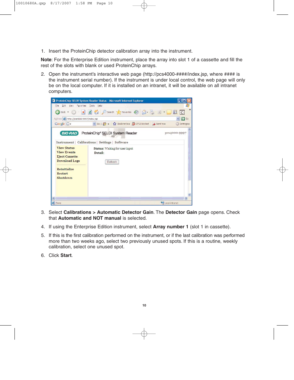 Bio-Rad ProteinChip Qualification and Calibration Kits User Manual | Page 13 / 35