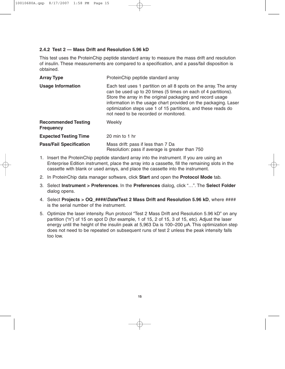 Bio-Rad ProteinChip Qualification and Calibration Kits User Manual | Page 18 / 35