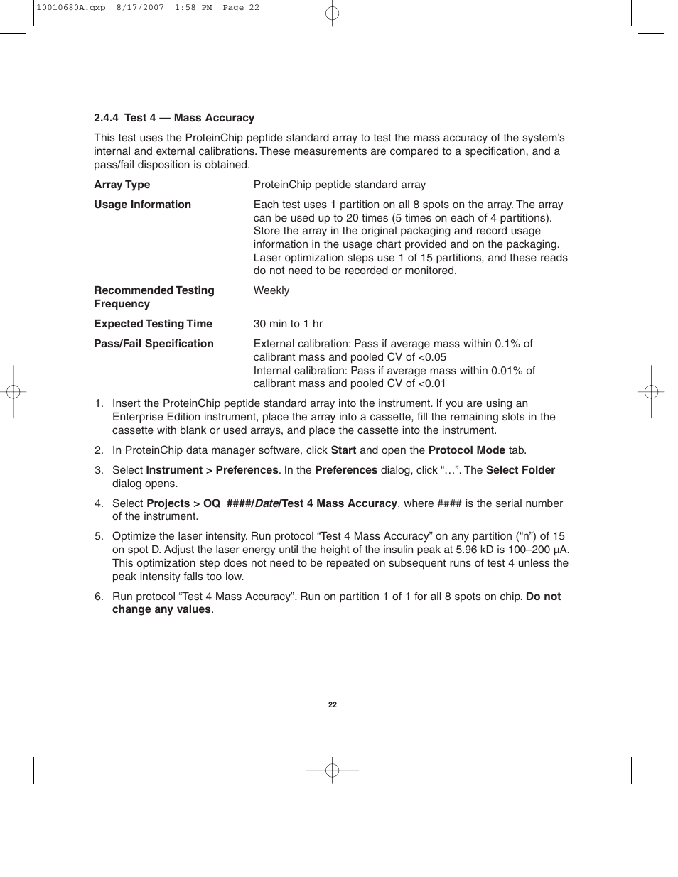 Bio-Rad ProteinChip Qualification and Calibration Kits User Manual | Page 25 / 35