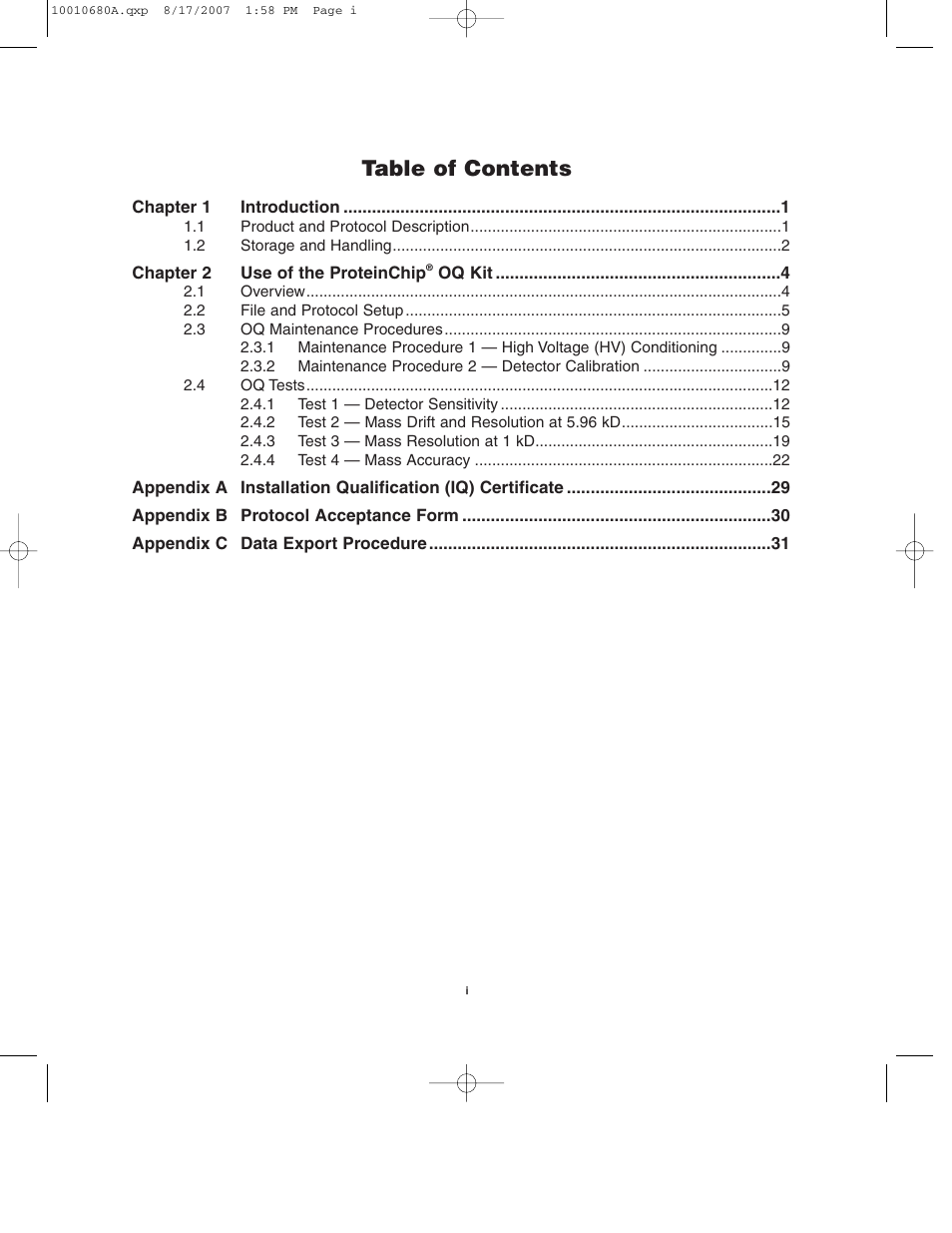 Bio-Rad ProteinChip Qualification and Calibration Kits User Manual | Page 3 / 35