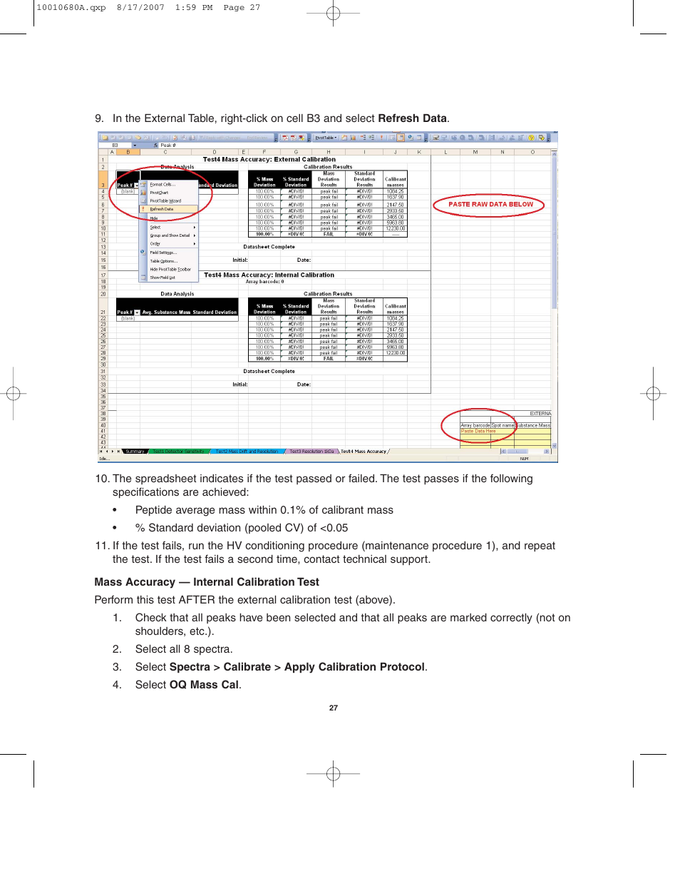 Bio-Rad ProteinChip Qualification and Calibration Kits User Manual | Page 30 / 35