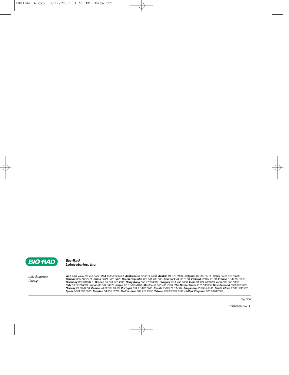 Bio-Rad ProteinChip Qualification and Calibration Kits User Manual | Page 35 / 35