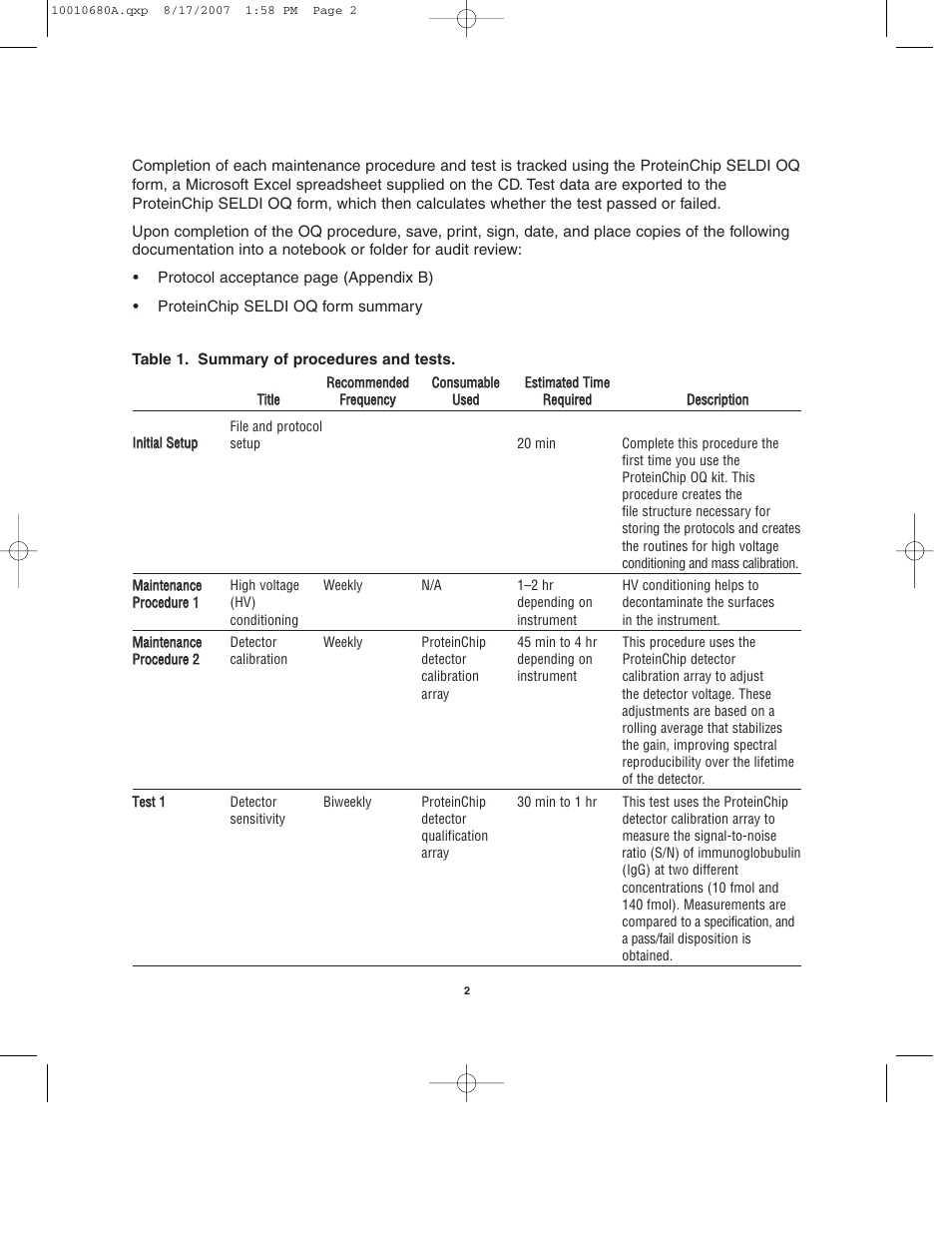 Bio-Rad ProteinChip Qualification and Calibration Kits User Manual | Page 5 / 35