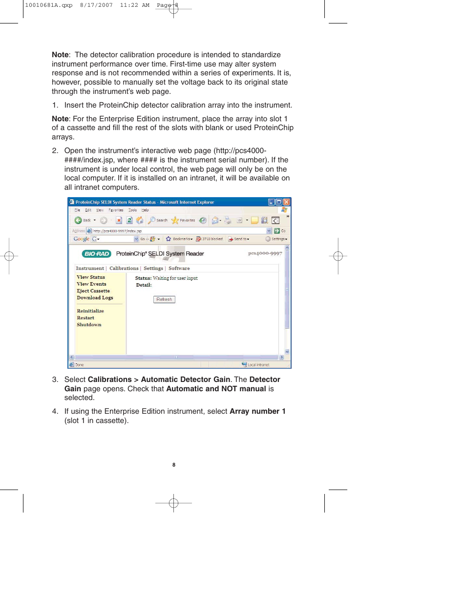 Bio-Rad ProteinChip Qualification and Calibration Kits User Manual | Page 11 / 21