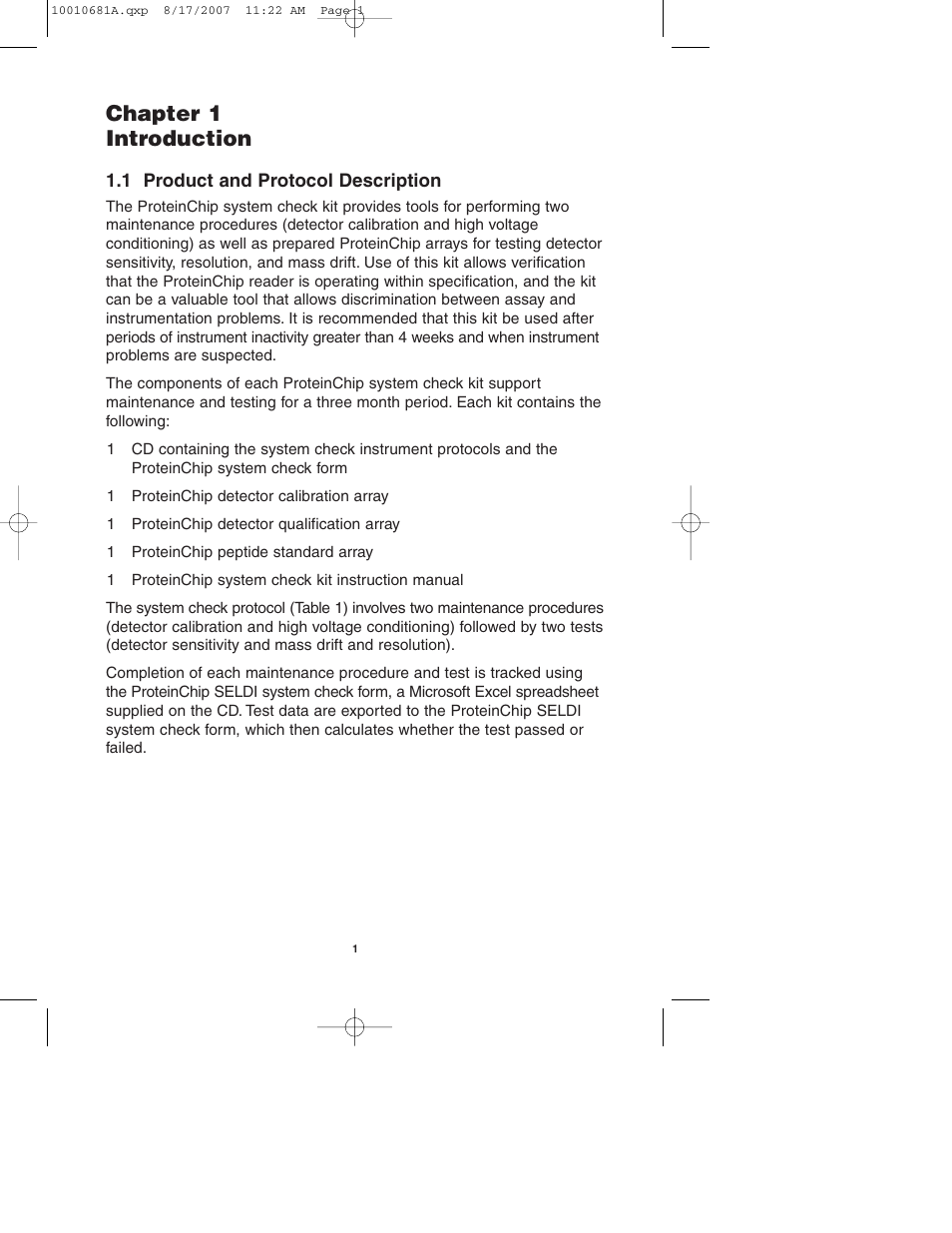 Chapter 1 introduction | Bio-Rad ProteinChip Qualification and Calibration Kits User Manual | Page 4 / 21