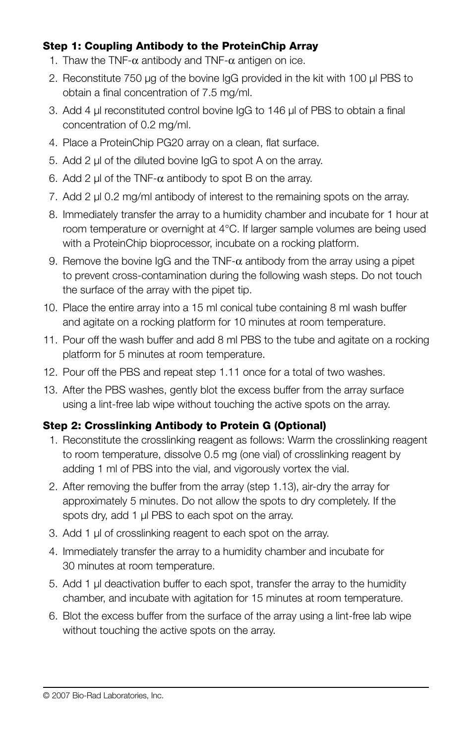 Bio-Rad ProteinChip Antibody Capture Kit User Manual | Page 6 / 12