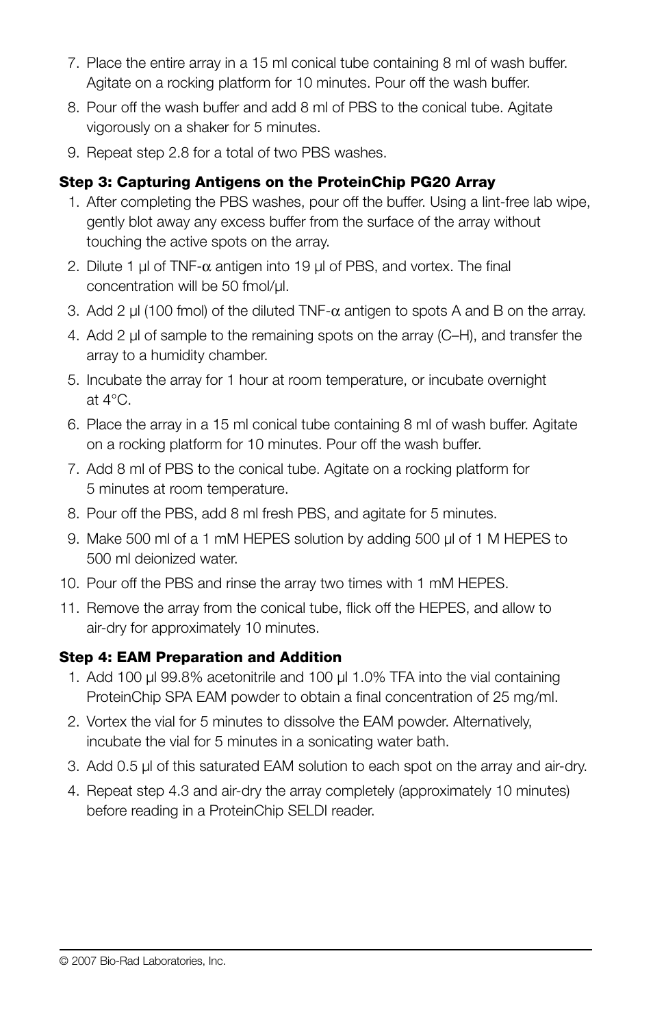 Bio-Rad ProteinChip Antibody Capture Kit User Manual | Page 7 / 12