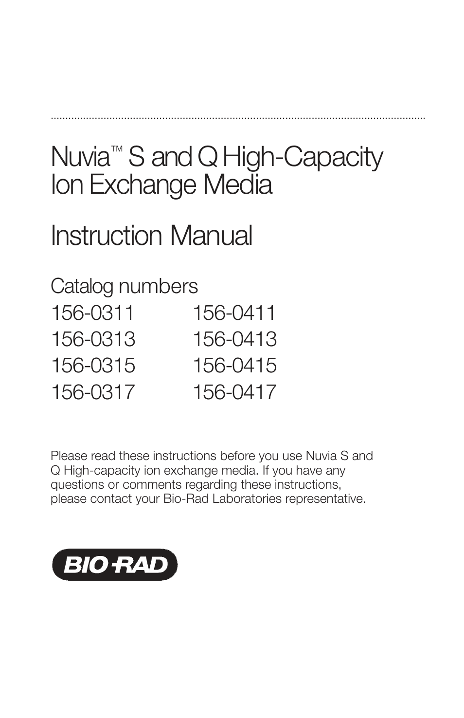 Bio-Rad Nuvia™ Q Media User Manual | 16 pages