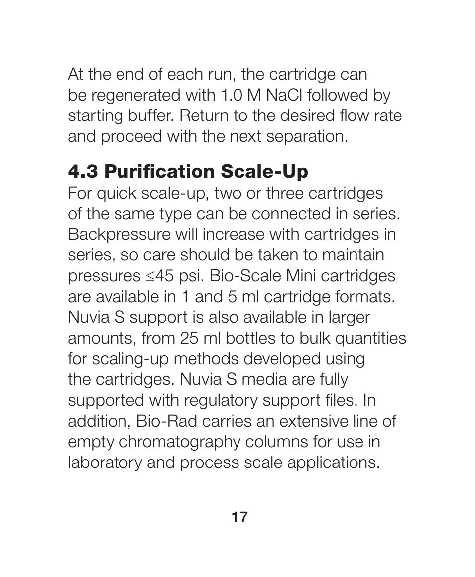 3 scaling up the separation, 3 purification scale-up | Bio-Rad Nuvia™ S Media User Manual | Page 21 / 28