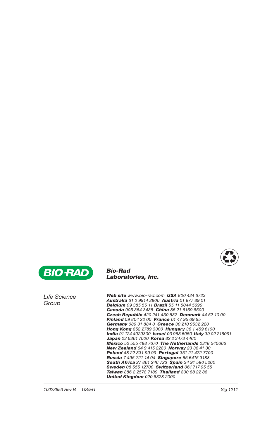 Life science group, Bio-rad laboratories, inc | Bio-Rad Nuvia™ cPrime™ Media User Manual | Page 16 / 16
