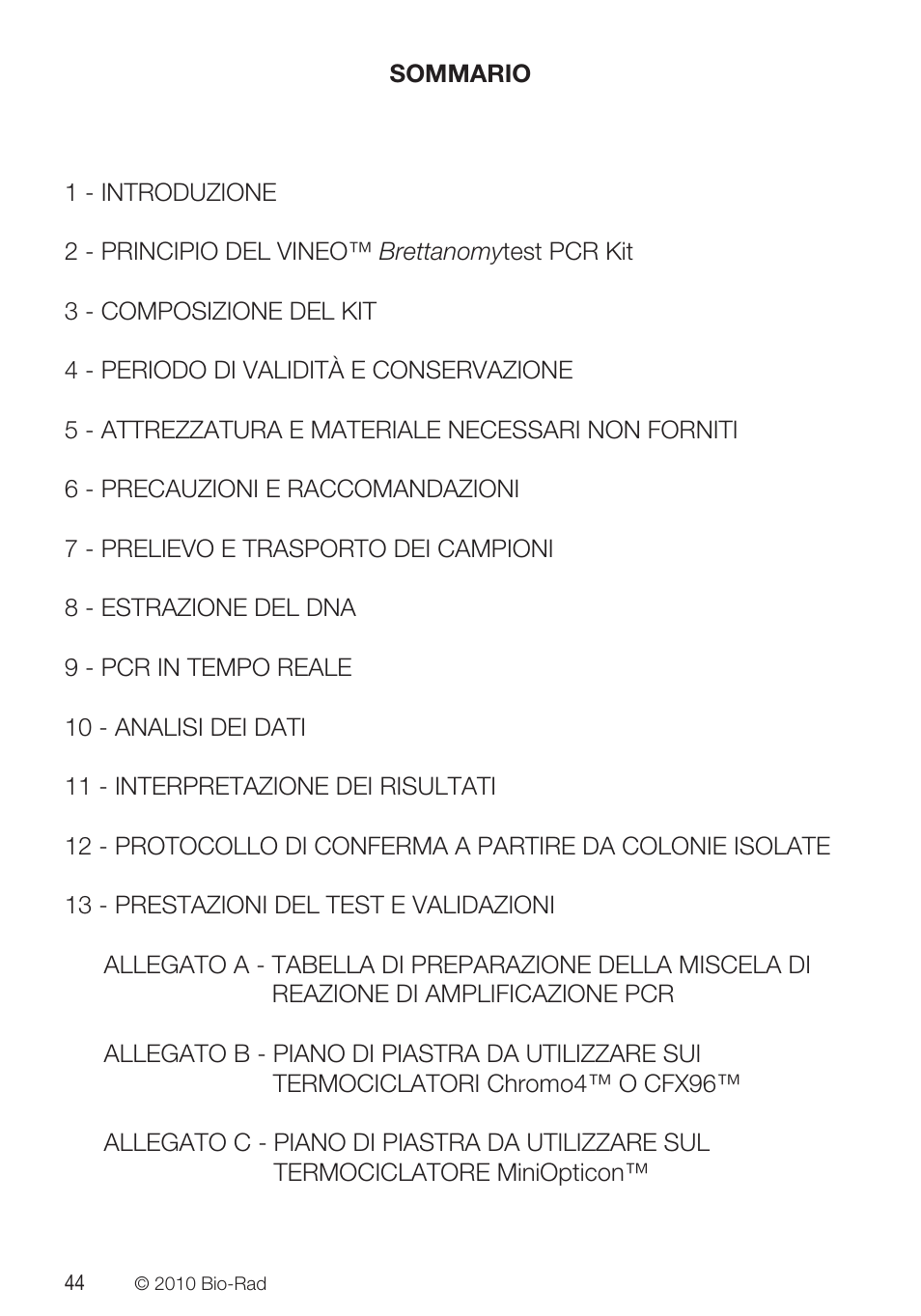 Bio-Rad VINEO™ Brettanomytest PCR Kit User Manual | Page 44 / 56