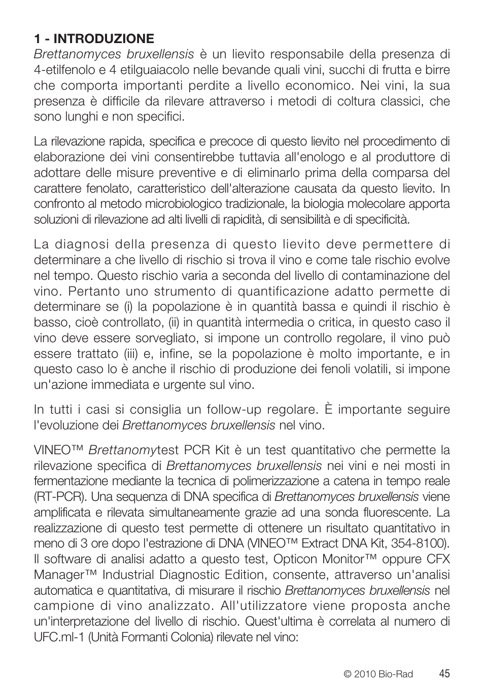Bio-Rad VINEO™ Brettanomytest PCR Kit User Manual | Page 45 / 56