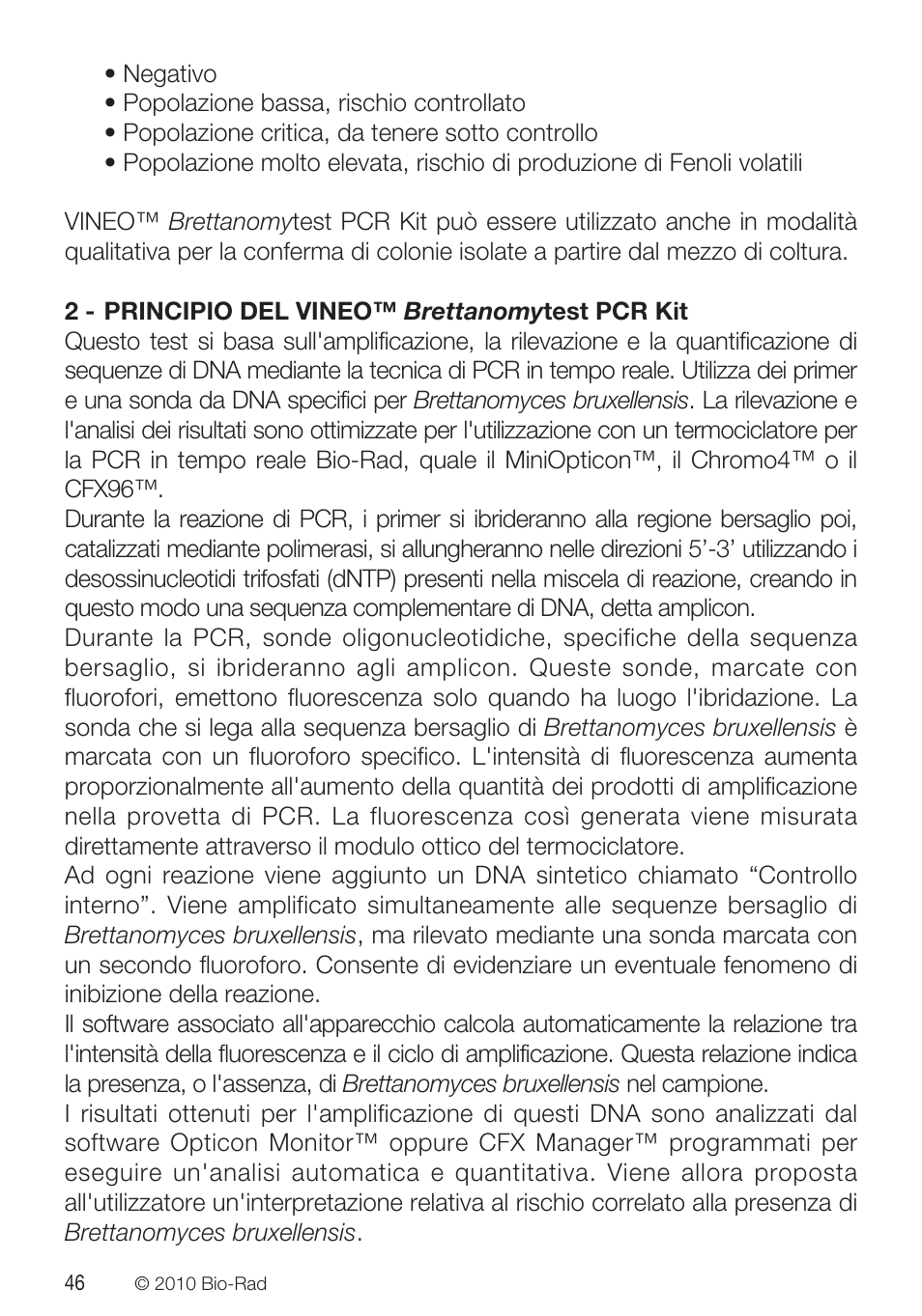 Bio-Rad VINEO™ Brettanomytest PCR Kit User Manual | Page 46 / 56