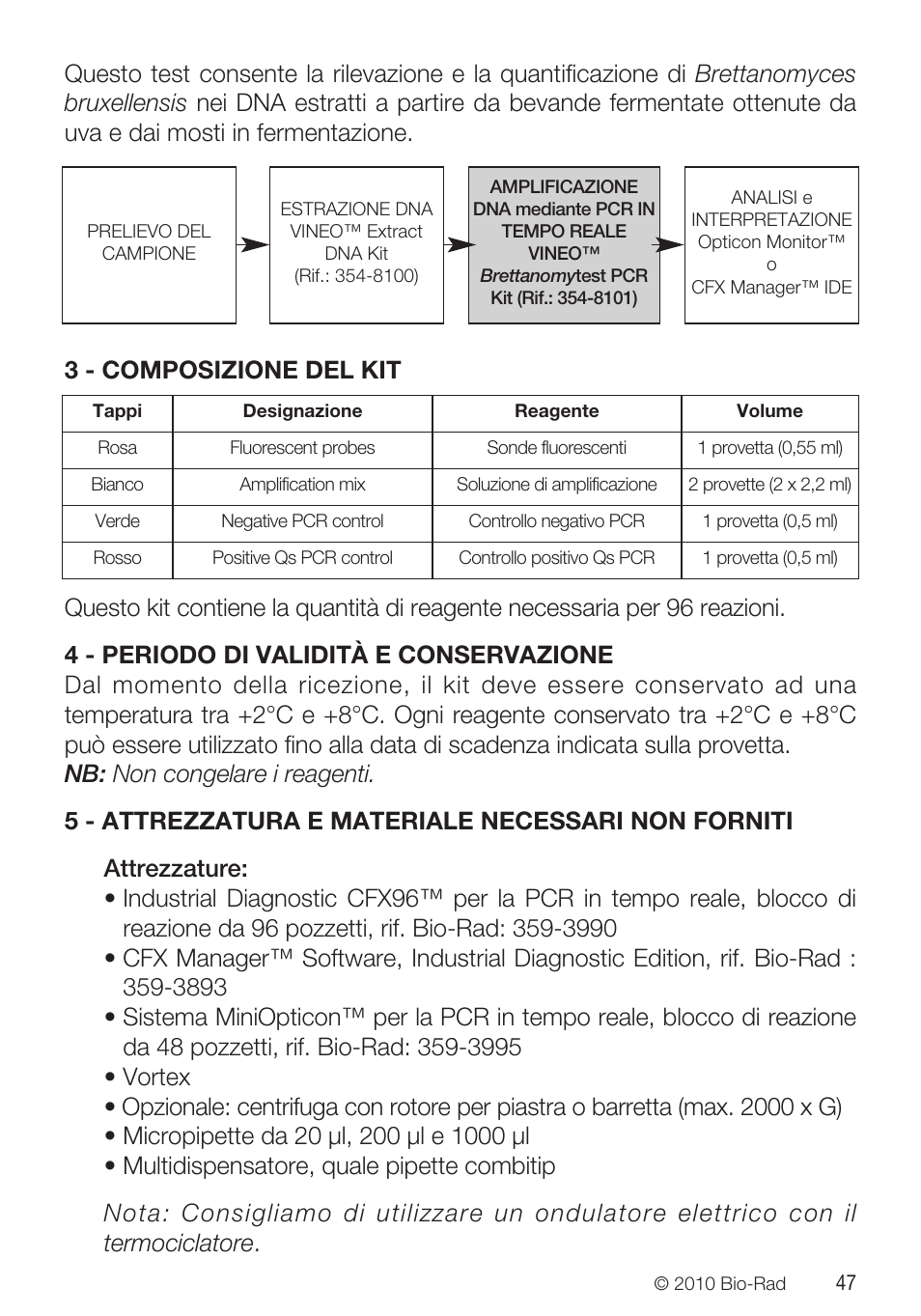 Bio-Rad VINEO™ Brettanomytest PCR Kit User Manual | Page 47 / 56