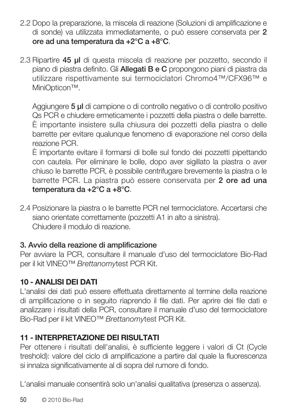 Bio-Rad VINEO™ Brettanomytest PCR Kit User Manual | Page 50 / 56