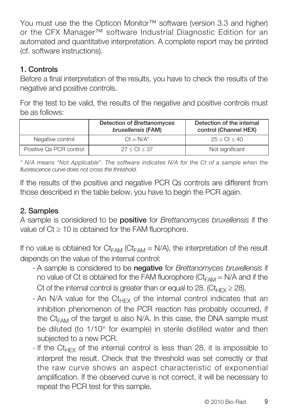 Bio-Rad VINEO™ Brettanomytest PCR Kit User Manual | Page 9 / 56