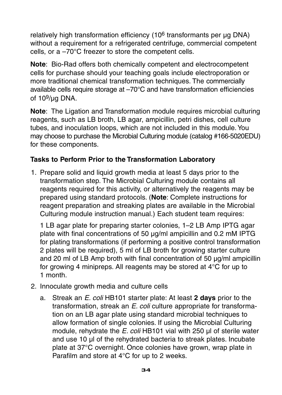 Bio-Rad Ligation and Transformation Module User Manual | Page 38 / 60