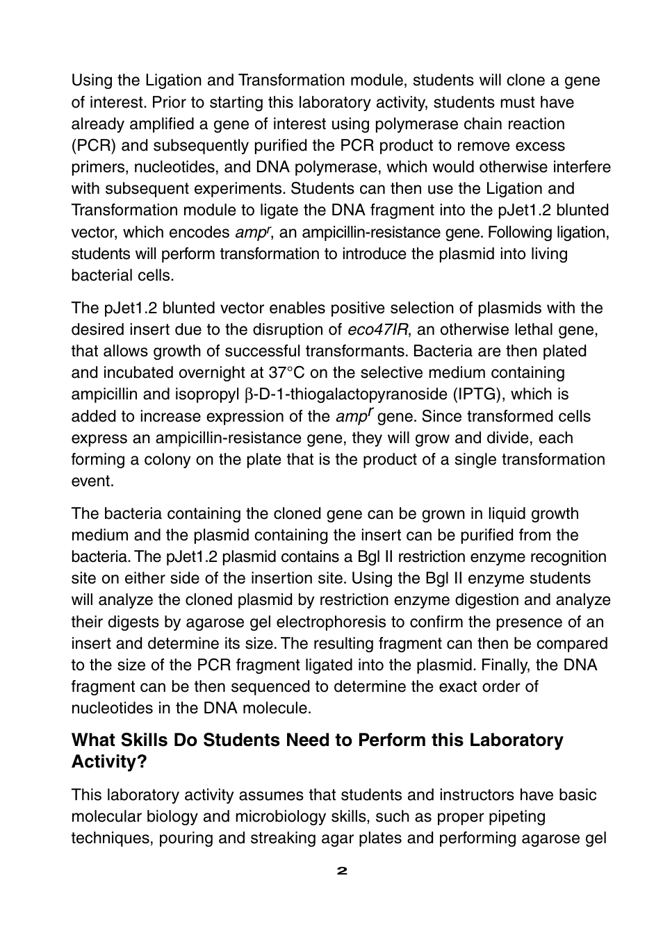 Bio-Rad Ligation and Transformation Module User Manual | Page 6 / 60