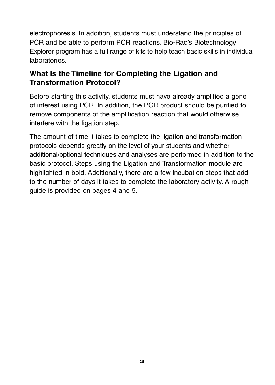 Bio-Rad Ligation and Transformation Module User Manual | Page 7 / 60