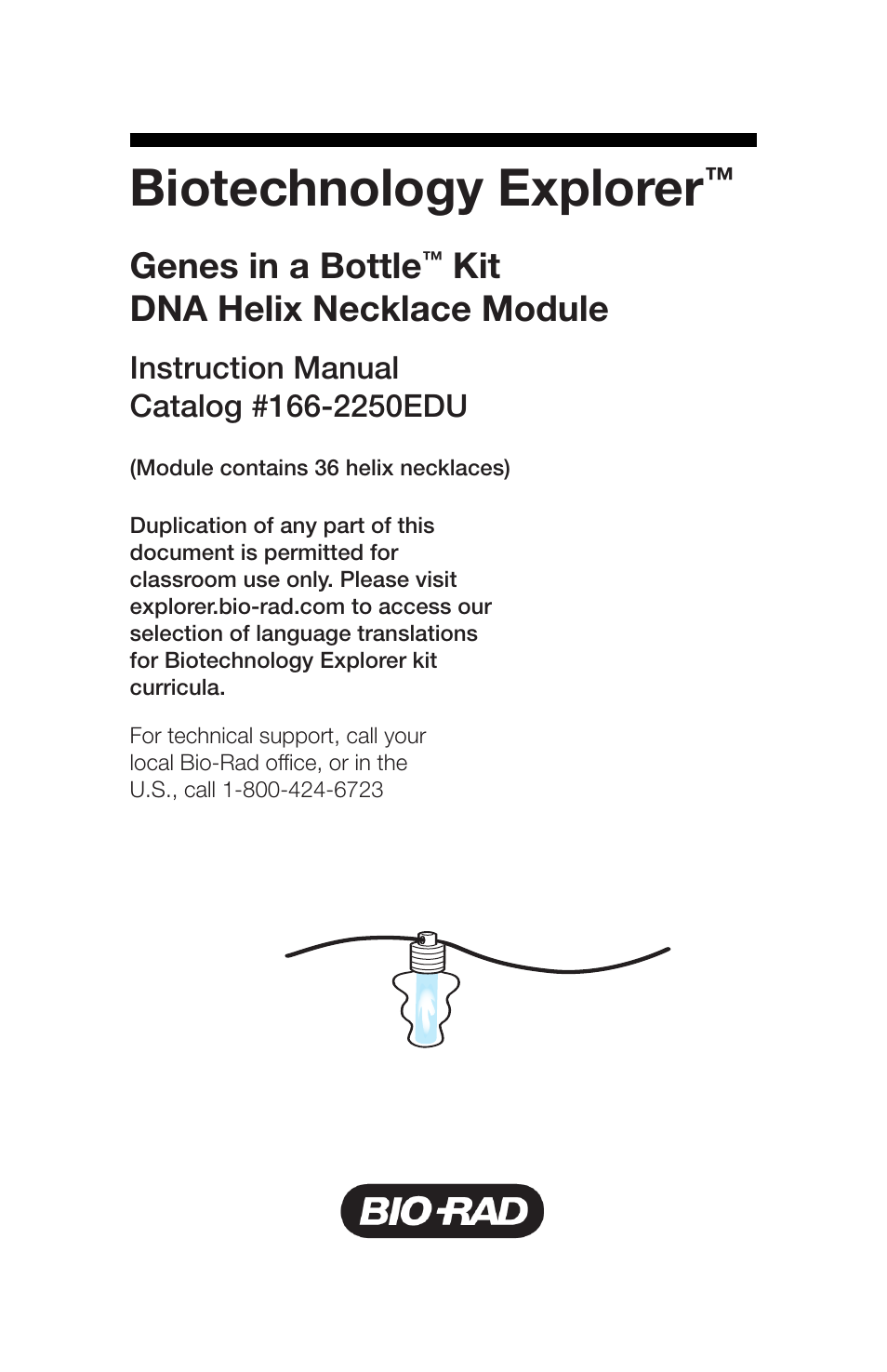 Bio-Rad Genes in a Bottle™ Kit User Manual | 4 pages