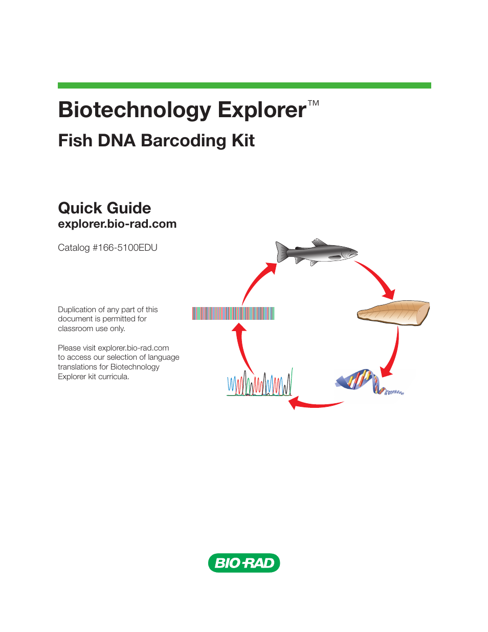 Bio-Rad Fish DNA Barcoding Kit User Manual | 12 pages