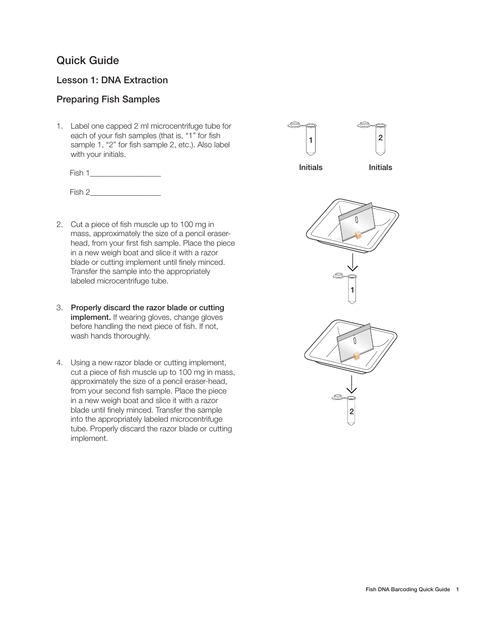 Quick guide | Bio-Rad Fish DNA Barcoding Kit User Manual | Page 3 / 12