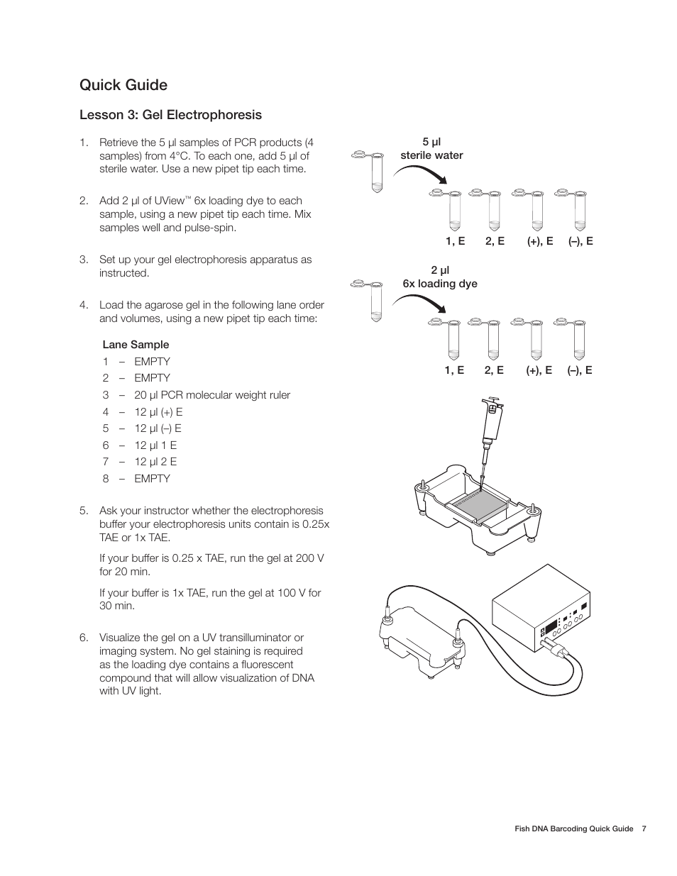 Quick guide | Bio-Rad Fish DNA Barcoding Kit User Manual | Page 9 / 12