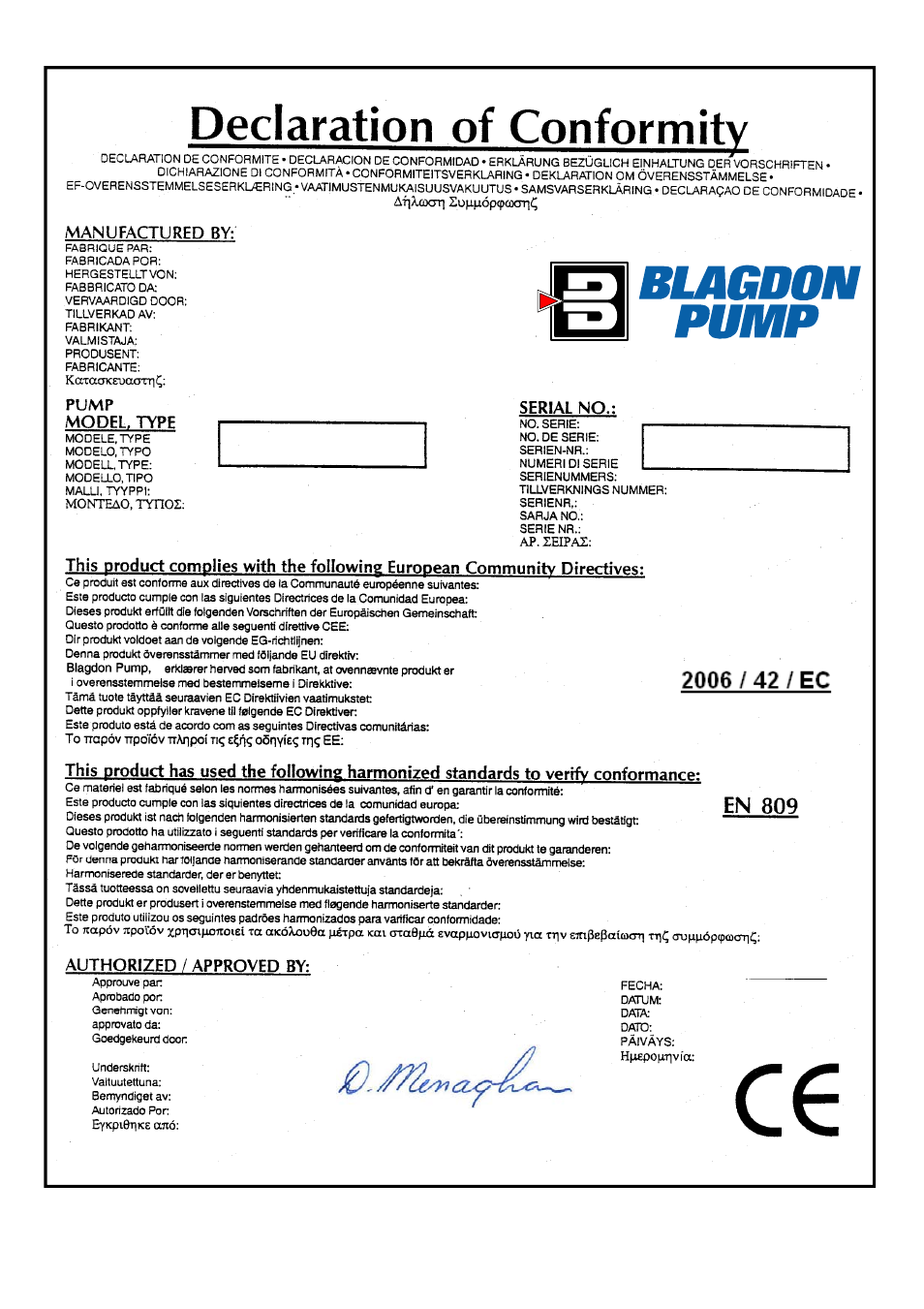 Blagdon Pump B15 Non-Metallic User Manual | Page 12 / 12