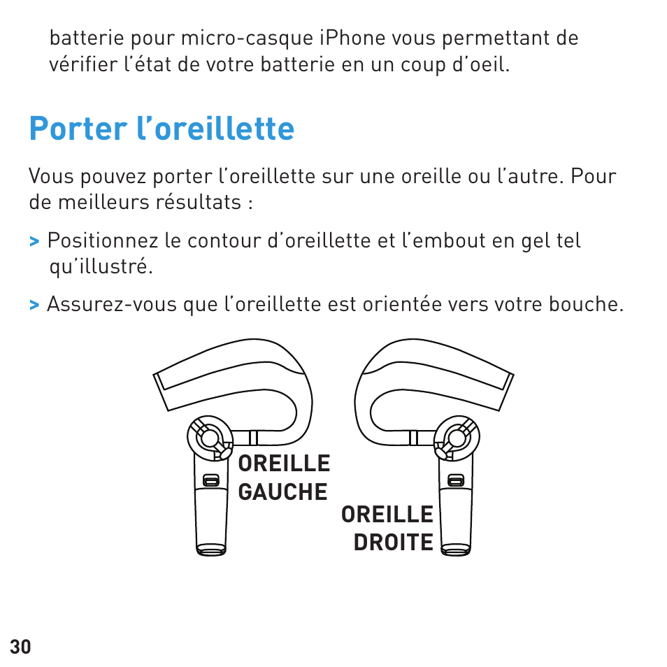 Porter l’oreillette | BlueAnt CONNECT Bluetooth Earpiece User Manual | Page 30 / 76