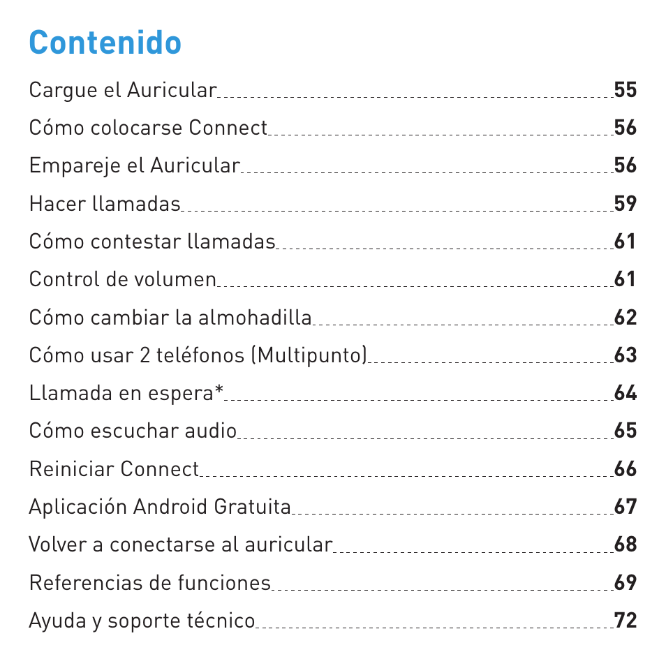 BlueAnt CONNECT Bluetooth Earpiece User Manual | Page 52 / 76