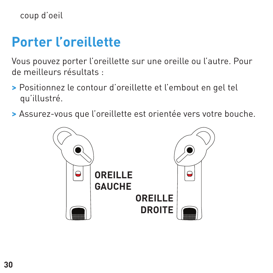 Porter l’oreillette | BlueAnt Q3 Premium Smartphone Earpiece User Manual | Page 30 / 80