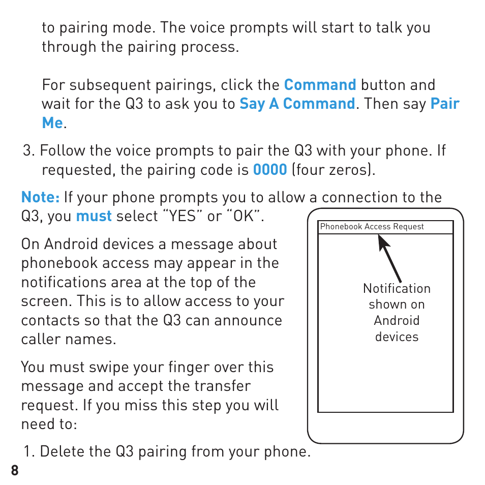 BlueAnt Q3 Premium Smartphone Earpiece User Manual | Page 8 / 80
