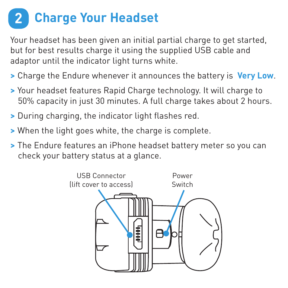 Charge your headset | BlueAnt ENDURE Rugged Bluetooth Earpiece User Manual | Page 3 / 44