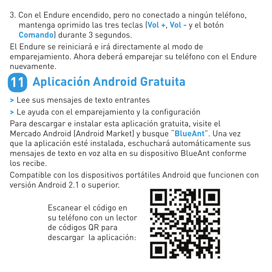 Aplicación android gratuita | BlueAnt ENDURE Rugged Bluetooth Earpiece User Manual | Page 37 / 44
