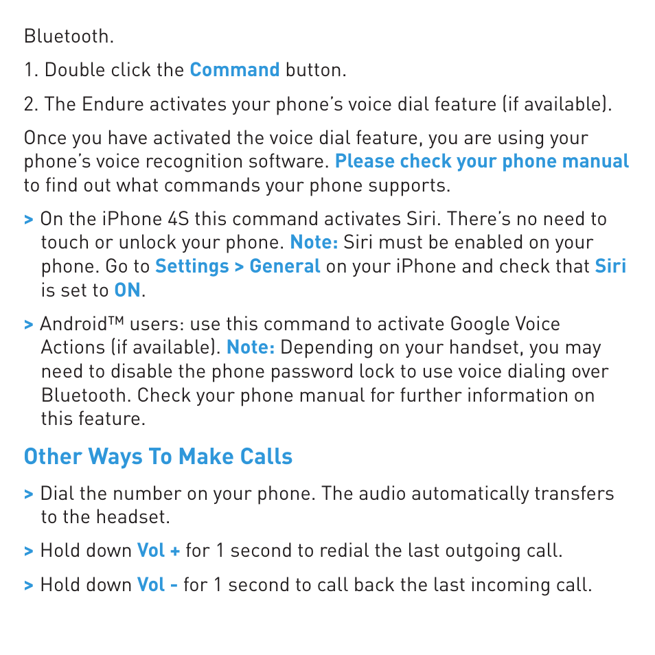 BlueAnt ENDURE Rugged Bluetooth Earpiece User Manual | Page 6 / 44