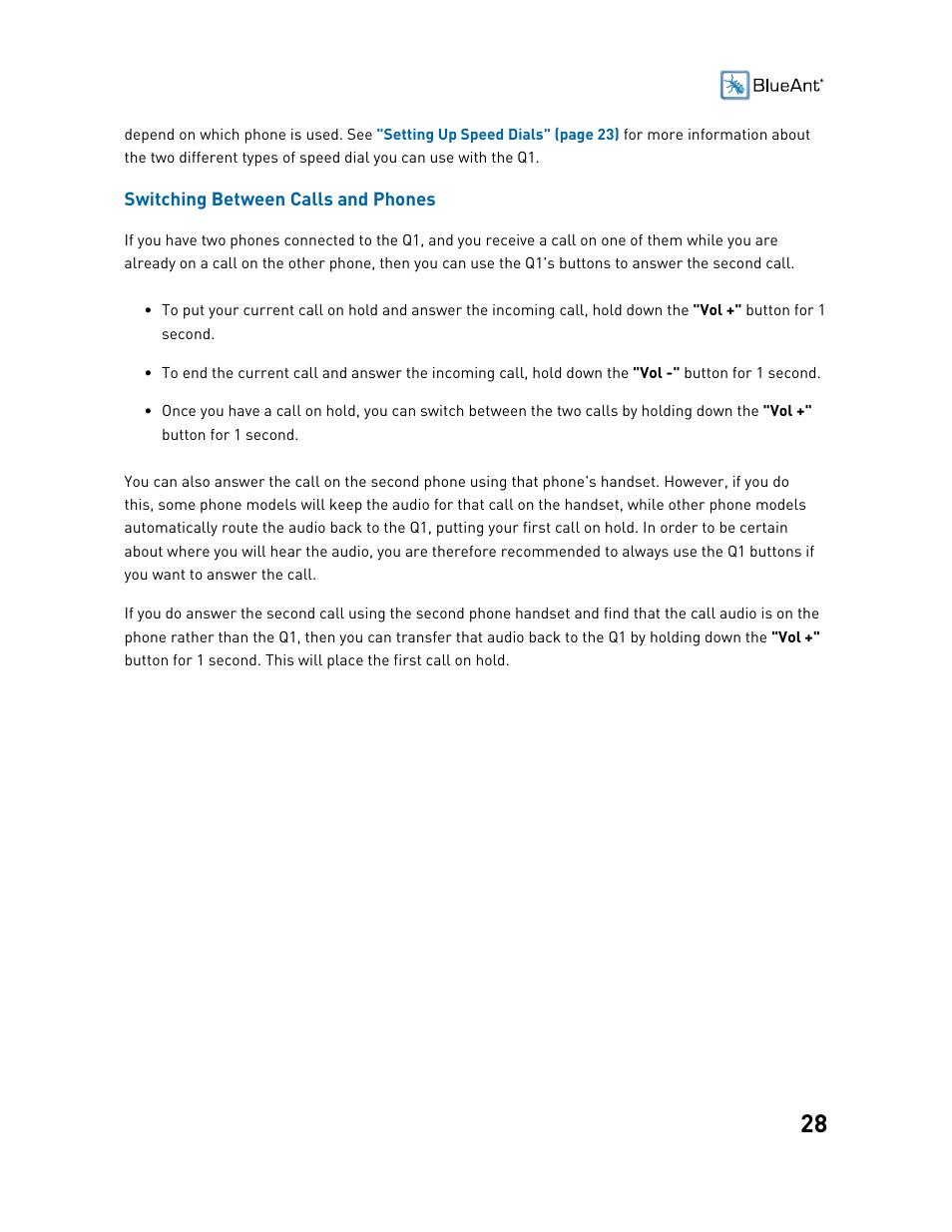 BlueAnt Q1 Voice Controlled Headset User Manual | Page 28 / 42