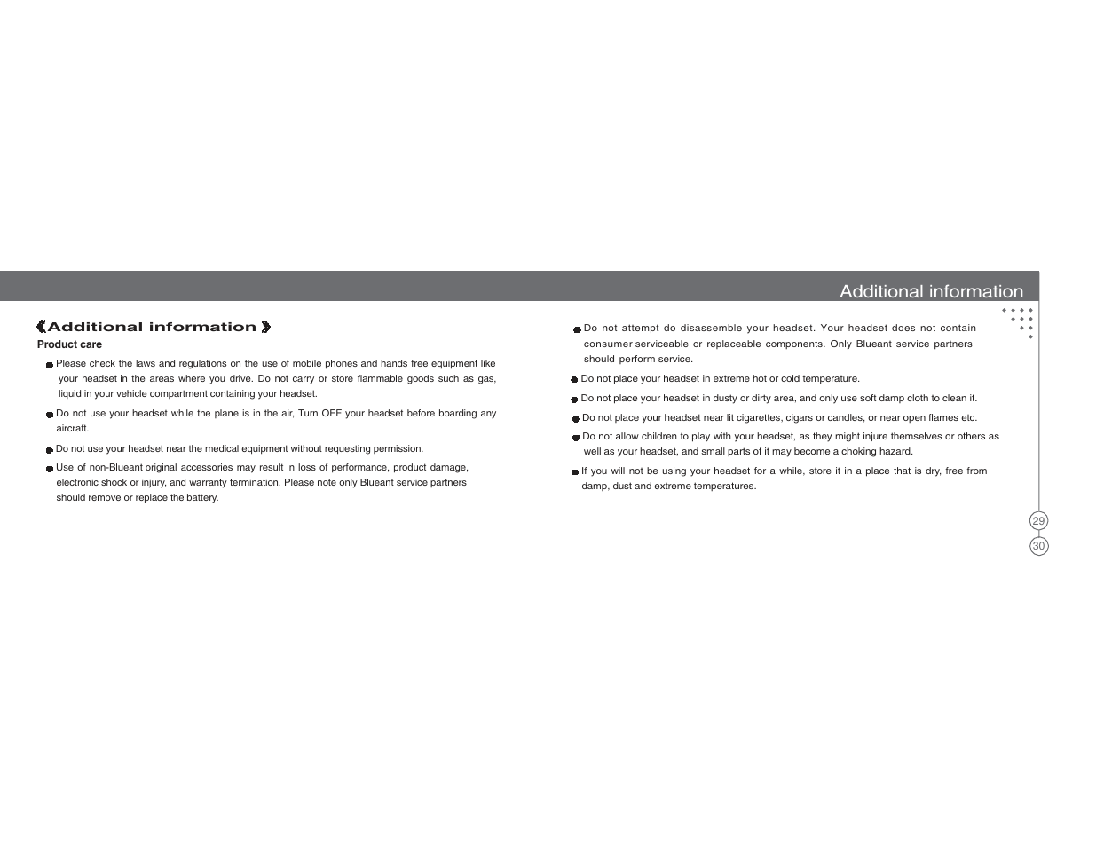 Additional information | BlueAnt X3 Micro Bluetooth Headset User Manual | Page 16 / 27