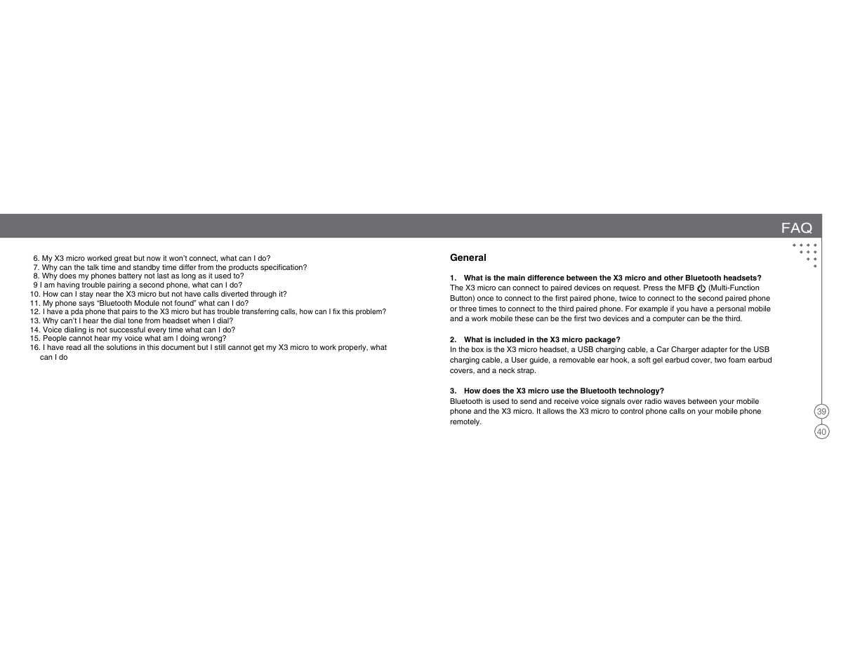 BlueAnt X3 Micro Bluetooth Headset User Manual | Page 21 / 27
