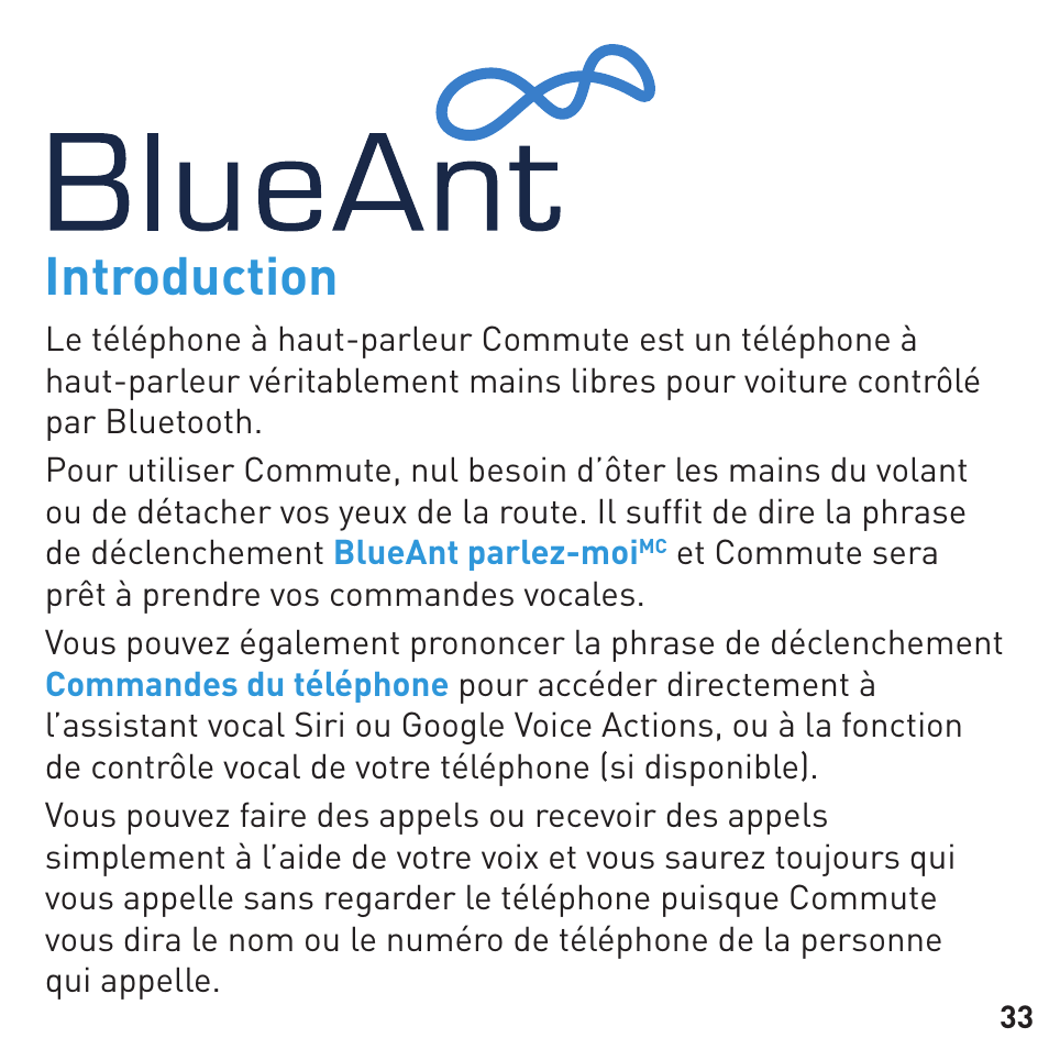 Introduction | BlueAnt COMMUTE Voice Activated Handsfree User Manual | Page 33 / 96