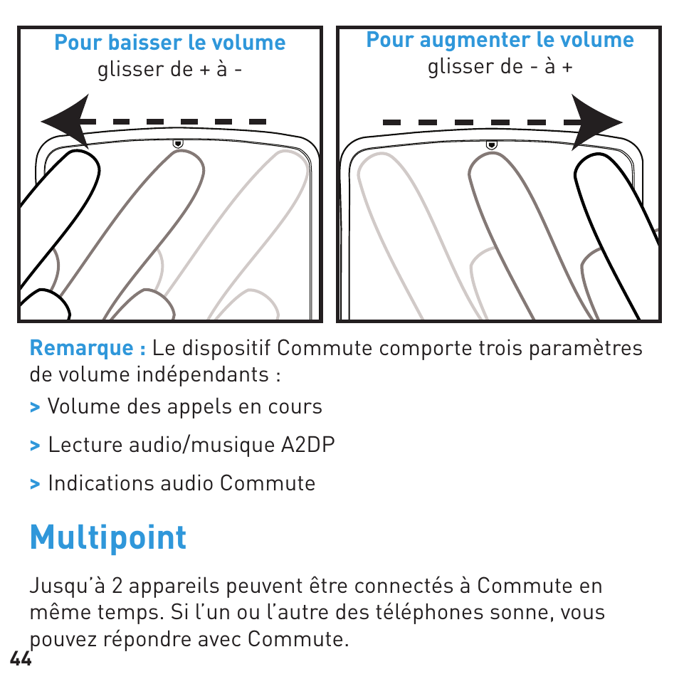 Multipoint | BlueAnt COMMUTE Voice Activated Handsfree User Manual | Page 44 / 96