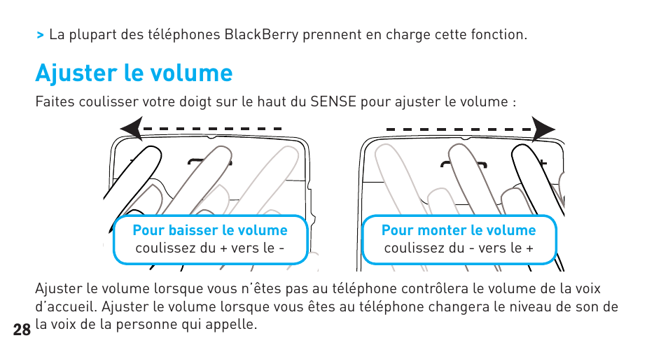 Ajuster le volume | BlueAnt Sense Speakerphone (S3 Compact) User Manual | Page 28 / 56