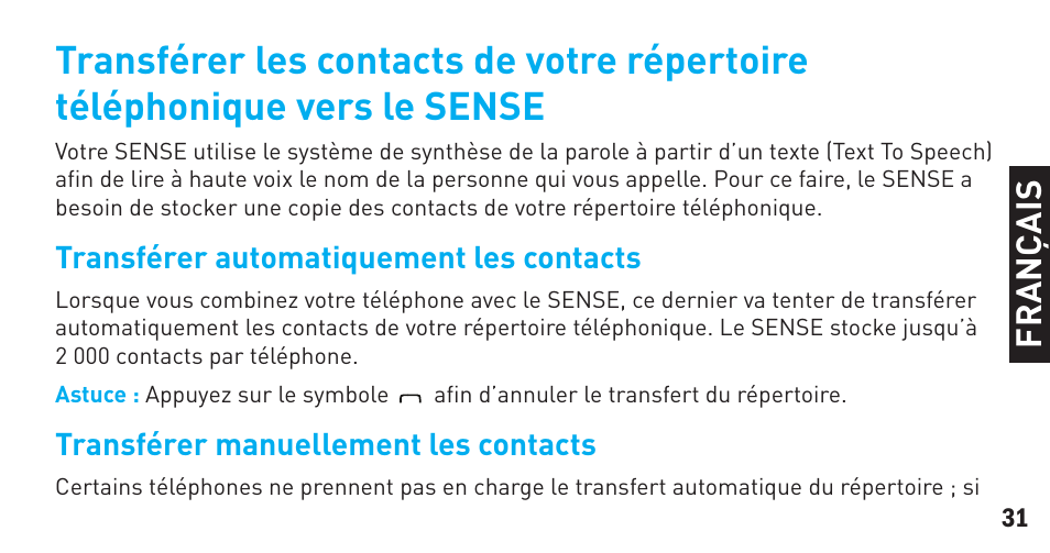 BlueAnt Sense Speakerphone (S3 Compact) User Manual | Page 31 / 56